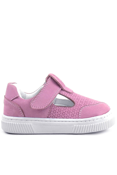 Rakerplus Bheem Hakiki Deri Pembe Cırtlı Bebek Sneaker Sandalet