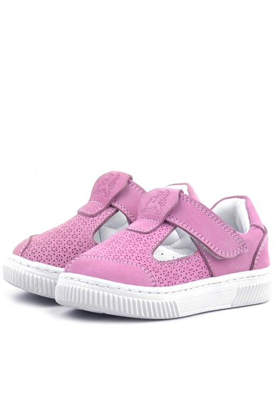 Rakerplus Bheem Hakiki Deri Pembe Cırtlı Bebek Sneaker Sandalet