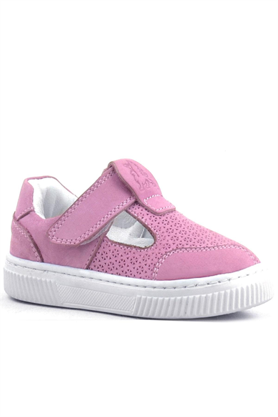 Rakerplus Bheem Hakiki Deri Pembe Cırtlı Bebek Sneaker Sandalet