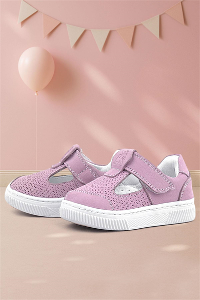 Rakerplus Bheem Hakiki Deri Pudra Cırtlı Bebek Sneaker Sandalet