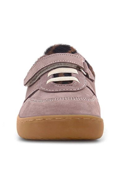 Rakerplus Bob Hakiki Deri Açık Kahve Desenli Barefoot Cırtlı Lastikli Bebek Sneaker Ayakkabı