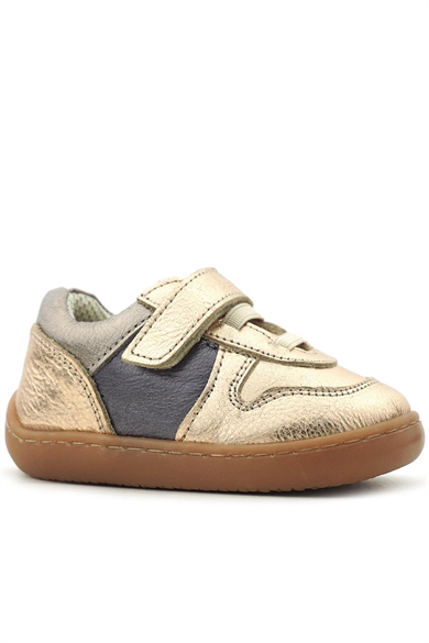 Rakerplus Bob Hakiki Deri Bakır Barefoot Cırtlı Lastikli Bebek Sneaker Ayakkabı