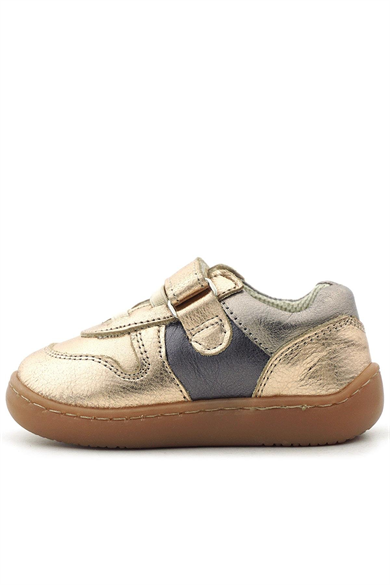 Rakerplus Bob Hakiki Deri Bakır Barefoot Cırtlı Lastikli Bebek Sneaker Ayakkabı