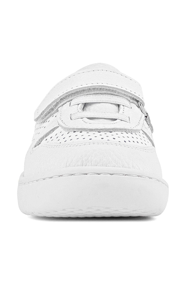 Rakerplus Bob Hakiki Deri Beyaz Barefoot Beyaz Tabanlı Cırtlı Bebek Sneaker Ayakkabı