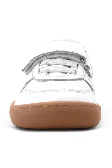 Rakerplus Bob Hakiki Deri Beyaz Barefoot Cırtlı Lastikli Bebek Sneaker Ayakkabı