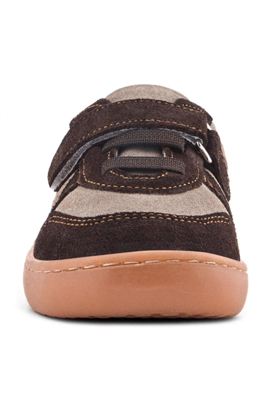 Rakerplus Bob Hakiki Deri Kum Kahve Barefoot Cırtlı Lastikli Bebek Sneaker Ayakkabı