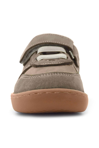 Rakerplus Bob Hakiki Deri Kum Krem Barefoot Cırtlı Lastikli Bebek Sneaker Ayakkabı