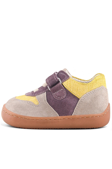 Rakerplus Bob Hakiki Deri Vizon Sarı Barefoot Cırtlı Lastikli Bebek Sneaker Ayakkabı