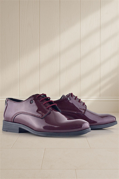 Rakerplus Bordo Rugan Bağcıklı Metal Detaylı Oxford Çocuk Klasik Ayakkabısı