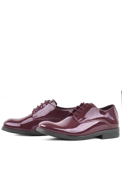 Rakerplus Bordo Rugan Bağcıklı Oxford Çocuk Okul Ayakkabısı