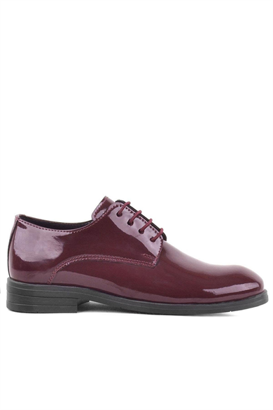 Rakerplus Bordo Rugan Bağcıklı Oxford Çocuk Okul Ayakkabısı