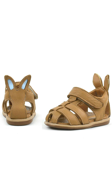 Rakerplus Bunny Hakiki Deri Taba Cırtlı Bebek Sandalet