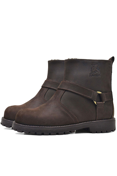 Rakerplus Chiron Hakiki Deri Fermuarlı Kışlık Çocuk Botu