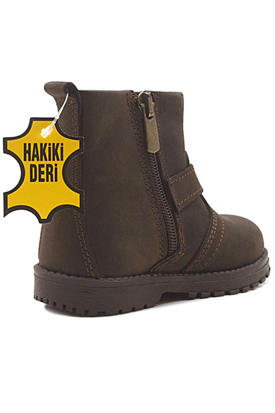 Rakerplus Chiron Hakiki Deri Fermuarlı Kışlık Çocuk Botu