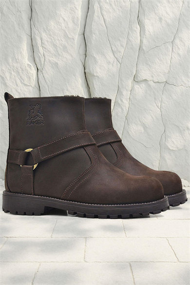 Rakerplus Chiron Hakiki Deri Fermuarlı Kışlık Çocuk Botu