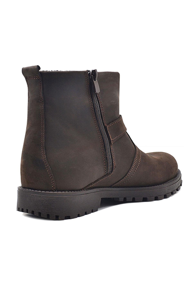 Rakerplus Chiron Hakiki Deri Fermuarlı Kışlık Çocuk Botu