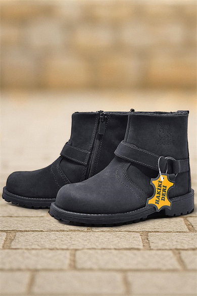 Rakerplus Chiron Hakiki Deri Fermuarlı Kışlık Çocuk Bot
