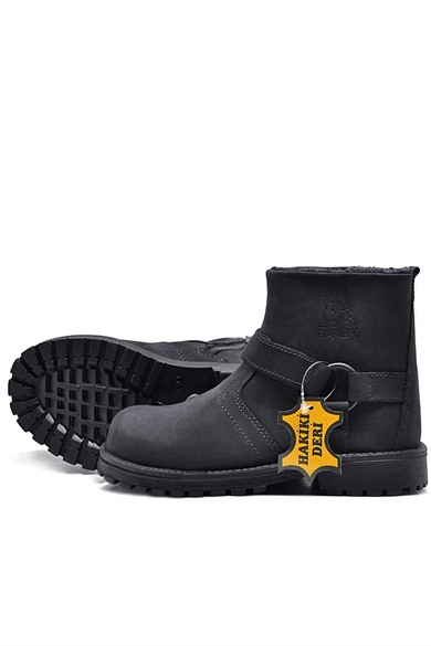 Rakerplus Chiron Hakiki Deri Fermuarlı Kışlık Çocuk Bot