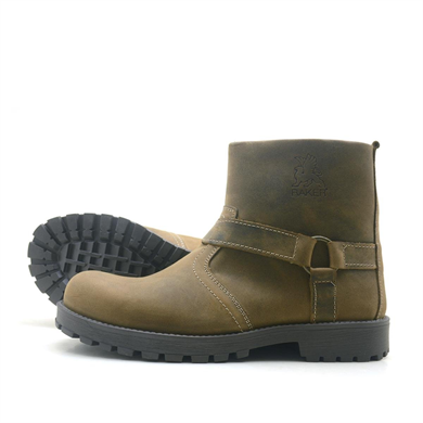 Rakerplus Chiron Hakiki Deri Kum Rengi Fermuarlı Kürklü Bot