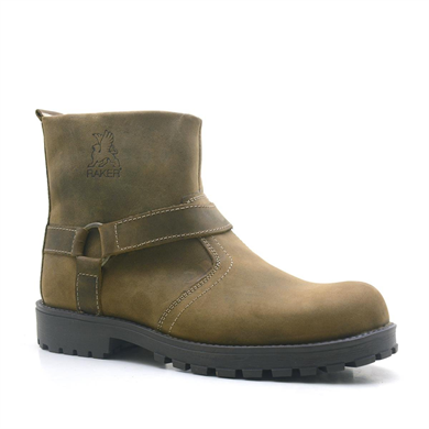 Rakerplus Chiron Hakiki Deri Kum Rengi Fermuarlı Kürklü Bot