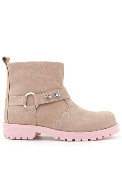 Rakerplus Chiron Hakiki Deri Pembe Fermuarlı Taşlı Kız Çocuk Bot