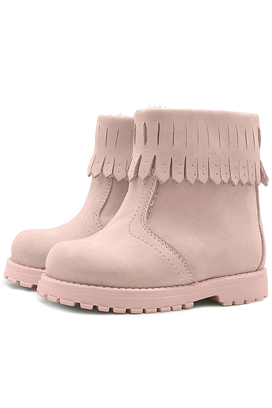 Rakerplus Chiron Hakiki Deri Pembe Fermuarlı Kız Çocuk Bot Çizme