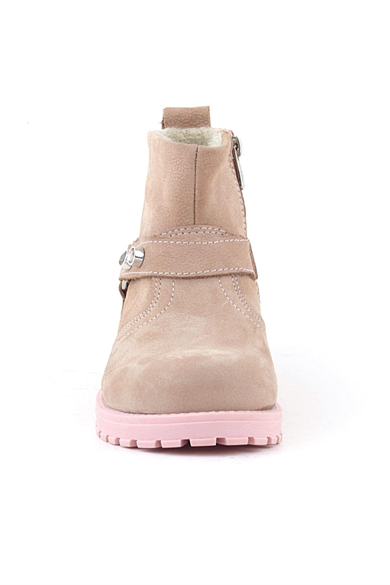 Rakerplus Chiron Hakiki Deri Pembe Fermuarlı Taşlı Kız Çocuk Bot