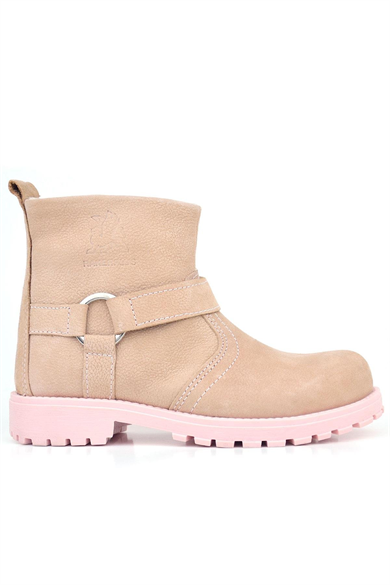 Rakerplus Chiron Hakiki Deri Pembe Fermuarlı Kız Bebek Bot