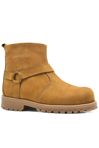 Rakerplus Chiron Hakiki Deri Sarı Fermuarlı Kışlık Bot