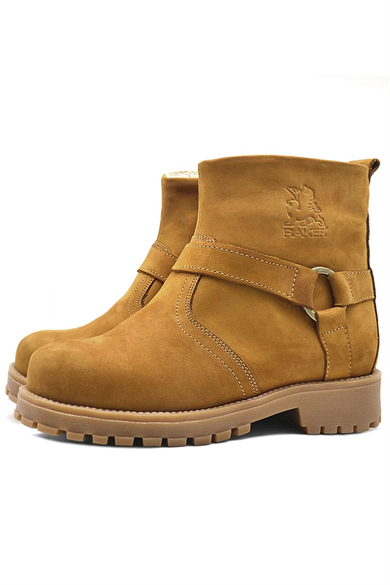 Rakerplus Chiron Hakiki Deri Sarı Fermuarlı Unisex Çocuk Çizme