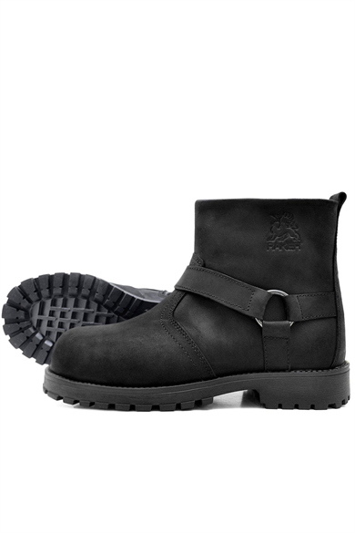 Rakerplus Chiron Hakiki Deri Siyah Fermuarlı Bot