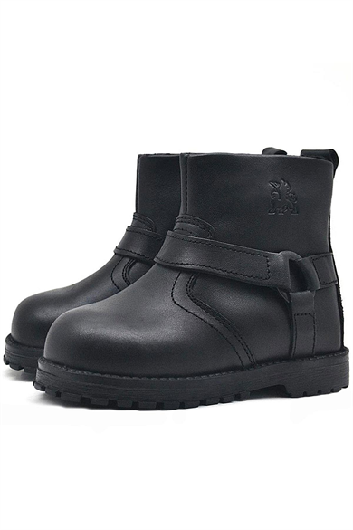 Rakerplus Chiron Hakiki Deri Siyah Fermuarlı Bebek Çizme