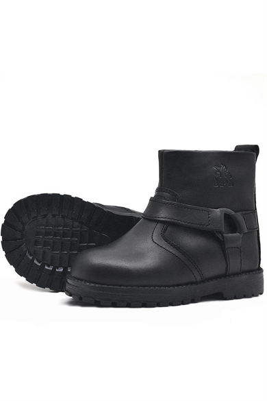 Rakerplus Chiron Hakiki Deri Siyah Fermuarlı Bebek Çizme