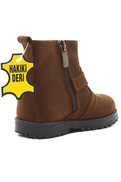 Rakerplus Chiron Hakiki Deri Tarçın Rengi Fermuarlı Bebek Çizme