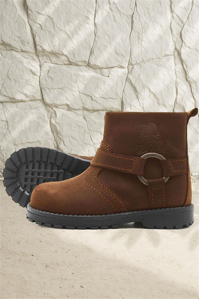 Rakerplus Chiron Hakiki Deri Tarçın Rengi Fermuarlı Bebek Çizme