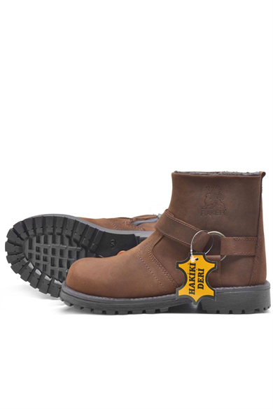 Rakerplus Chiron Hakiki Deri Tarçın Rengi Fermuarlı Çocuk Çizme