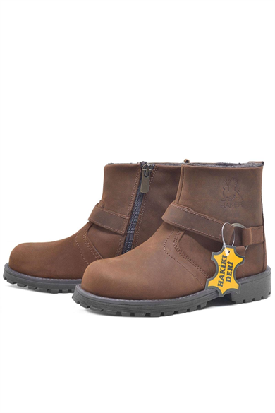 Rakerplus Chiron Hakiki Deri Tarçın Rengi Fermuarlı Çocuk Çizme
