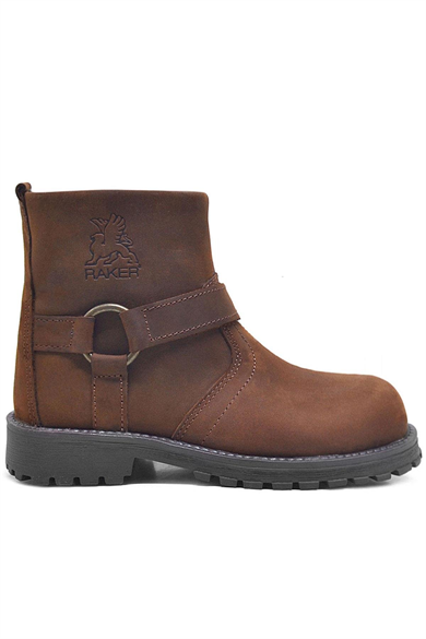 Rakerplus Chiron Hakiki Deri Tarçın Rengi Fermuarlı Çocuk Çizme