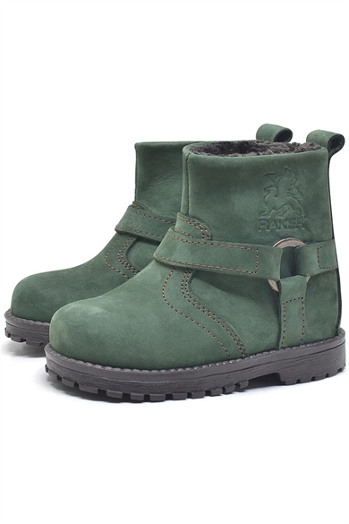 Rakerplus Chiron Hakiki Deri Yeşil Fermuarlı Unisex Bebek Bot
