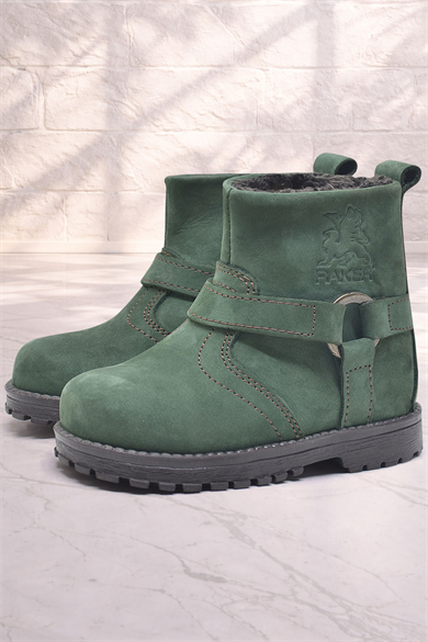 Rakerplus Chiron Hakiki Deri Yeşil Fermuarlı Unisex Bebek Bot