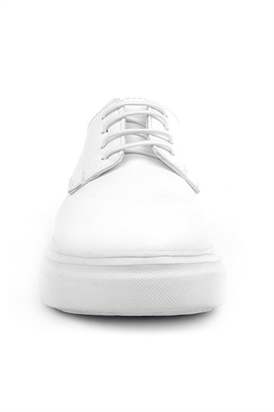 Rakerplus Derby Beyaz Cilt Yüksek Taban Çocuk Klasik Ayakkabı