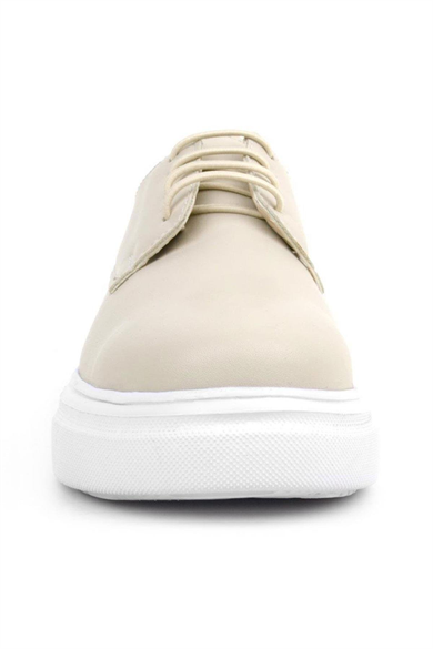 Rakerplus Derby Krem Cilt Yüksek Taban Çocuk Klasik Ayakkabı