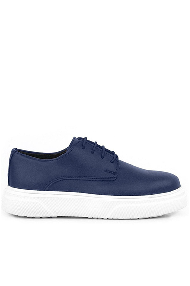 Rakerplus Derby Lacivert Mat Beyaz Taban Çocuk Klasik Ayakkabı