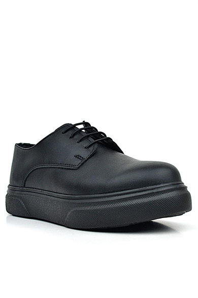 Rakerplus Derby Siyah Mat Siyah Taban Çocuk Klasik Ayakkabı