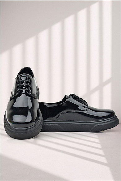 Rakerplus Derby Siyah Rugan Siyah Taban Çocuk Klasik Ayakkabı