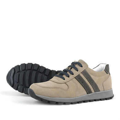 Rakerplus Deri Kum Rengi Fermuarlı Spor Ayakkabı Sneaker