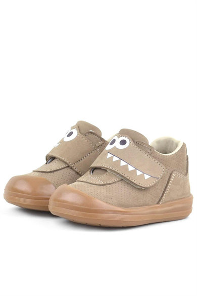 Rakerplus Dino Hakiki Deri Kum Rengi Yüksek Bilekli Bebek Ayakkabı