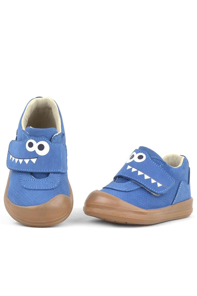 Rakerplus Dino Hakiki Deri Lacivert Yüksek Bilekli Bebek Ayakkabı