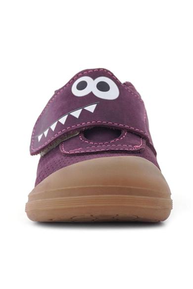 Rakerplus Dino Hakiki Deri Mor Kahverengi Yüksek Bilekli Bebek Ayakkabı