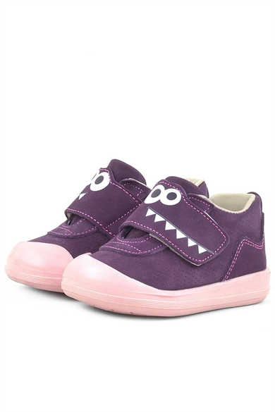 Rakerplus Dino Hakiki Deri Mor Yüksek Bilekli Bebek Ayakkabı